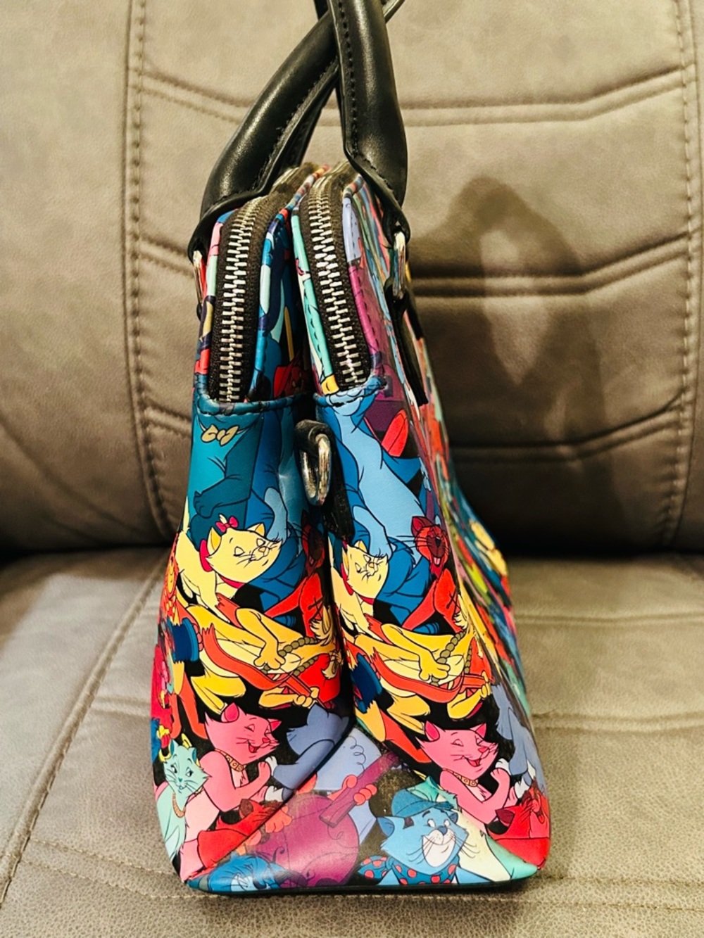 Loungefly Multicolor Disney Aristocats Satchel with Black Trim - Picture 6 of 16